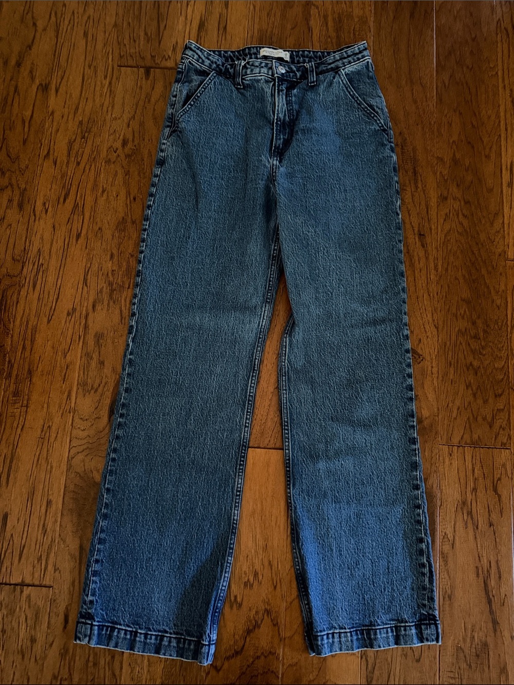 Abercrombie & Fitch The 90s Straight Jean High Rise Blue Waist 29 Long